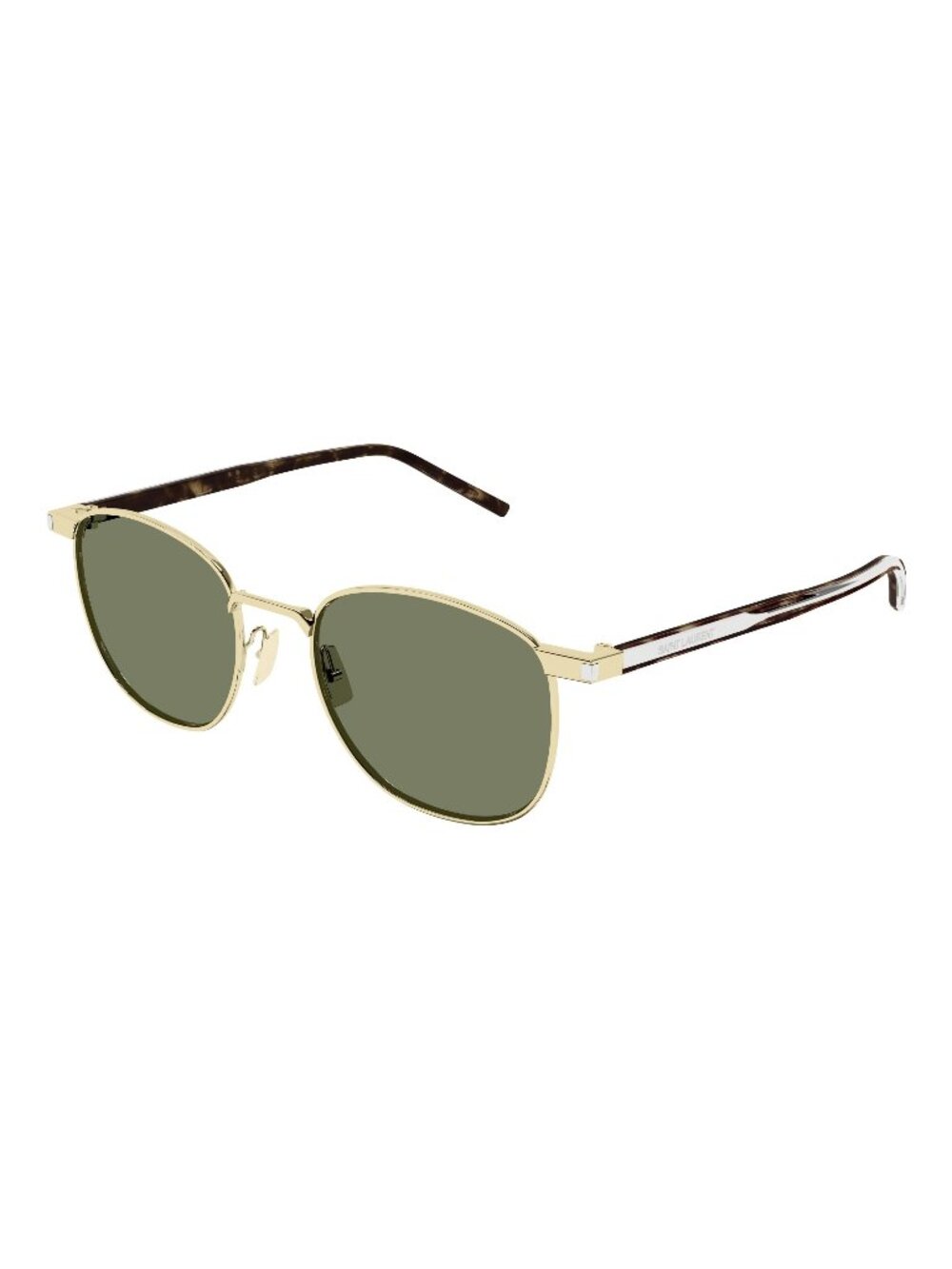 New Saint Laurent Unisex Sunglasses Gold Square Green Lens Metal Frame SL 747 51